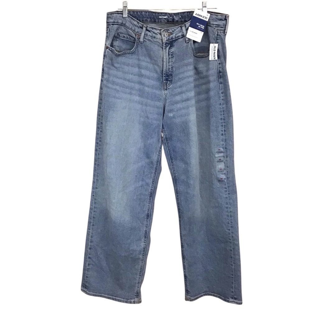 Old‎ Navy Jeans 14 Extra High Rise Ski-Hi Wide Leg Secret Smooth Pockets NWT